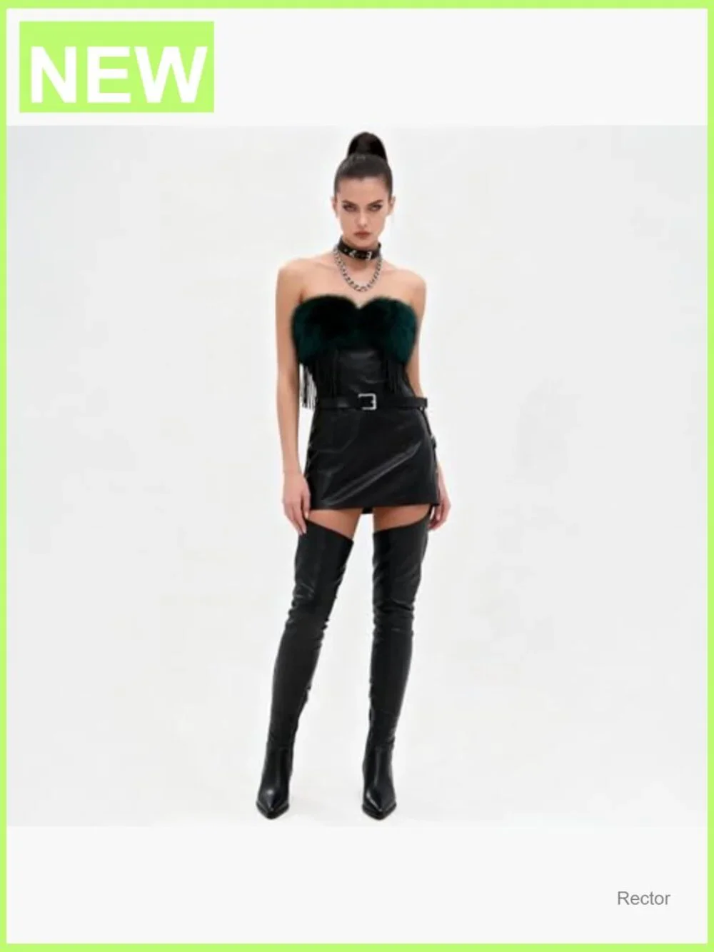 Over the Knee Thigh High Boots Faux Suede Pointed Toe Chunky Heel Side Zip